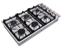 Thor Kitchen 36" Professional 6-Burner Gas Cooktop - TGC3601 | Surface de cuisson à gaz professionnelle Thor Kitchen de 36 po à 6 brûleurs - TGC3601 | TGC3601S