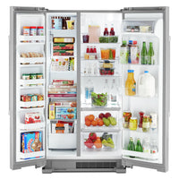 Maytag 25 Cu. Ft. Side-by-Side Refrigerator - MSS25N4MKZ  | Réfrigérateur Maytag de 25 pi³ à compartiments juxtaposés - MSS25N4MKZ  | MSS254KZ