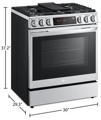 LG 6.3 Cu. Ft. Smart Front-Control Gas Range with Air Fry - LSGL6335F | Cuisinière à gaz intelligente LG de 6,3 pi3 avec commandes à l’avant et Air Fry - LSGL6335F | LSGL633F