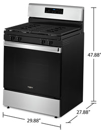 Whirlpool 5 Cu. Ft. Gas Range with Storage Drawer - WFG515S0MS | Cuisinière à gaz Whirlpool de 5 pi3 avec tiroir de rangement - WFG515S0MS | WFG515MS