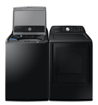 Samsung 5.2 Cu. Ft. Top-Load Washer and 7.4 Cu. Ft. Electric Dryer - Black | Laveuse à chargement par le haut de 5,2 pi³ et sécheuse électrique de 7,4 pi³ de Samsung - noires | SATL3400