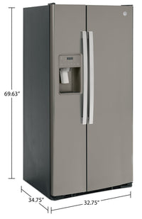 GE 23 Cu. Ft. Side-by-Side Refrigerator - GSS23GMPES | Réfrigérateur GE de 23 pi3 à compartiments juxtaposés - GSS23GMPES | GSS23GMS