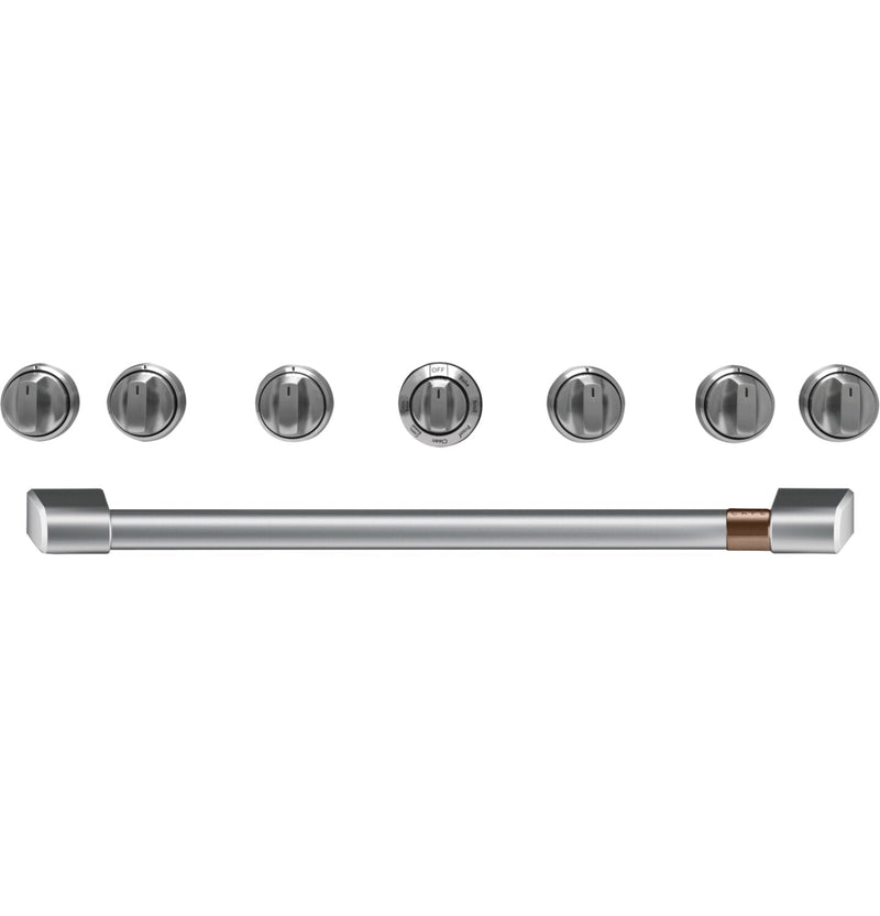 Café Handle and Knob Set for 36" Range in Brushed Stainless - CXPR6HKPMSS | Ensemble de poignées et de boutons Café acier brossé pour cuisinière de 36 po - CXPR6HKPMSS | CXPR6HKS