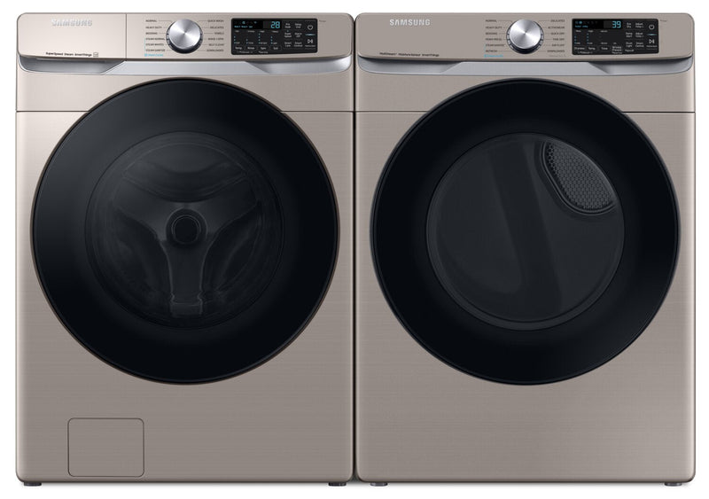Samsung 5.2 Cu. Ft. Front-Load Washer and 7.5 Cu. Ft. Electric Dryer - Champagne | Laveuse à chargement frontal 5,2 pi³ et sécheuse électrique 7,5 pi³ de Samsung - champagne | SAFL630C
