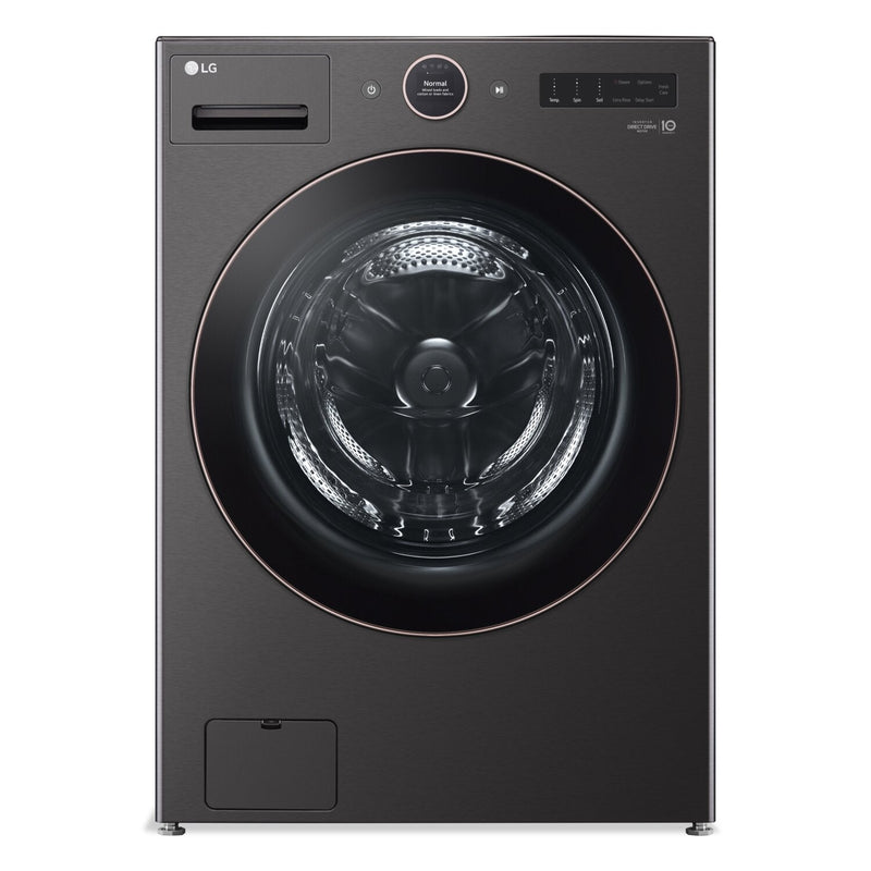 LG 5.8 Cu. Ft. Smart Front-Load Washer with TurboWash® 360 and AI DD™ - WM6500HBA | Laveuse intelligente LG chargement frontal 5,8 pi³ avec technologies TurboWashMD, DDMC IA - WM6500HBA | WM6500HB