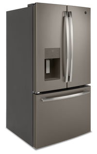 GE 25.5 Cu. Ft. French-Door Refrigerator with Exterior Ice and Water - GFE26JMMES - Refrigerator in Slate