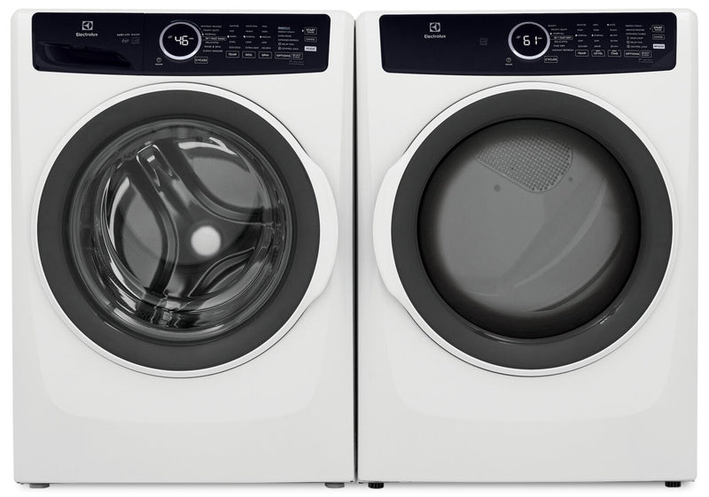Electrolux 5.2 Cu. Ft. Front-Load Washer and 8 Cu. Ft. Gas Dryer - White | Laveuse à chargement frontal de 5,2 pi³ et sécheuse à gaz de 8 pi³ de Electrolux - blanches | ELFL743G