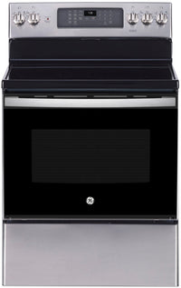 GE 5 Cu. Ft. Freestanding Electric Range with No-Preheat Air Fry - JCB840STSS | Cuisinière électrique amovible GE de 5 pi3 avec friture à air sans préchauffage - JCB840STSS | JCB840ST