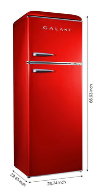 Galanz 12 Cu. Ft. Top-Freezer Retro Refrigerator - GLR12TRDEFR - Refrigerator in Red