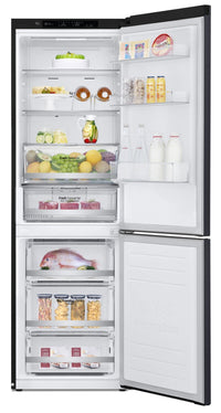 LG 12 Cu. Ft. Counter-Depth Bottom-Freezer Refrigerator with Wine Rack - LBNC12241P - Refrigerator in Matte Black 