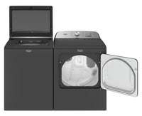 Maytag 5.4 Cu. Ft. Pet Pro Top-Load Washer and 7 Cu. Ft. Gas Dryer - Volcano Black | Laveuse Pet Pro à chargement par le haut 5,4 pi³ et sécheuse à gaz 7 pi³ de Maytag – noir volcan | MATL65BG