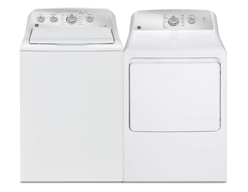 GE 4.9 Cu. Ft. Top-Load Washer and 7.2 Cu. Ft. Electric Dryer with SaniFresh Cycle | Laveuse à chargement par le haut 4,9 pi³ et sécheuse électrique 7,2 pi³ de GE avec cycle SaniFresh | GETL451W