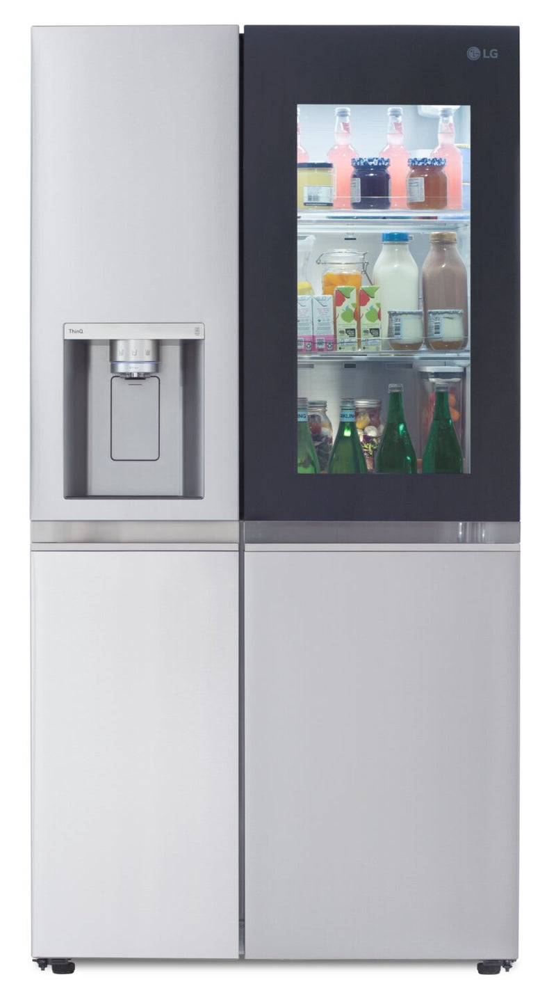 LG 27 Cu. Ft. Side-by-Side Refrigerator with InstaView™ - LRSOS2706S | Réfrigérateur LG de 27 pi³ à compartiments juxtaposés avec InstaViewMC - LRSOS2706S | LRSOS27S