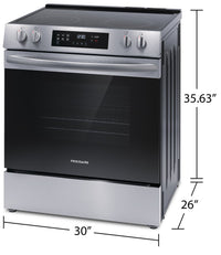 Frigidaire 5.3 Cu. Ft. Front-Control Electric Range - FCFE306CAS | Cuisinière électrique Frigidaire de 5,3 pi3 avec commandes à l’avant - FCFE306CAS | FCFE306S