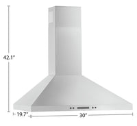 Whirlpool 30" Chimney Wall Mount Range Hood - WVW93UC0LZ | Hotte cheminée murale Whirlpool de 30 po - WVW93UC0LZ | WVW930LZ