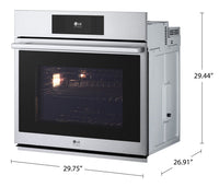 LG STUDIO 4.7 Cu. Ft. InstaView® Single Wall Oven - WSES4728F | Four mural simple LG STUDIO de 4,7 pi3 avec hublot InstaViewMD - WSES4728F | WSES472F