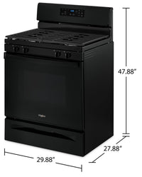 Whirlpool 5 Cu. Ft. Gas Range with Storage Drawer - WFG515S0MB | Cuisinière à gaz Whirlpool de 5 pi3 avec tiroir de rangement - WFG515S0MB | WFG515MB