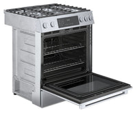 Bosch 800 Series 4.6 Cu. Ft. Dual Fuel Range with Warming Drawer - HDI8056C | Cuisinière hybride Bosch de série 800 de 4,6 pi3 avec tiroir-réchaud - HDI8056C | HDI8056C