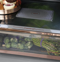 Café 27.4 Cu. Ft. Quad-Door Smart Refrigerator - CQE28DM5NS5 - Refrigerator in Platinum Glass 