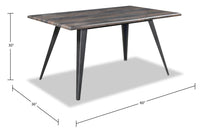 Amos 5-Piece Dining Package with Tess Chairs - Grey | Ensemble de salle à manger Amos 5 pièces avec chaises Tess – gris | AMOSGDP5