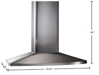 Broan 36" Island Chimney Range Hood - E5490SS | Hotte cheminée pour îlots Broan de 36 po - E5490SS | E5490SS