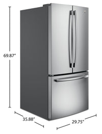 GE 20.8 Cu. Ft. French-Door Refrigerator - GNE21DYRKFS | Réfrigérateur GE de 20,8 pi³ à portes françaises - GNE21DYRKFS | GNE21DYS