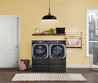 LG 6 Cu. Ft. Front-Load Washer and 9 Cu. Ft. Electric Dryer - Black Steel | Laveuse à chargement frontal de 6 pi³ et sécheuse électrique de 9 pi³ de LG - acier noir | LG8900LD