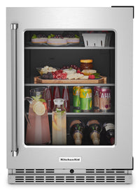 KitchenAid 5.2 Cu. Ft. Right-Opening Under-Counter Refrigerator - KURR314KSS | Réfrigérateur sous le comptoir KitchenAid de 5,2 pi³ avec ouverture vers la droite - KURR314KSS | KURR314S