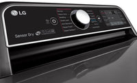 LG 7.3 Cu. Ft. TurboSteam™ Dryer with EasyLoad™ Dual-Opening Door - DLEX7900BE - Dryer in Black Stainless Steel