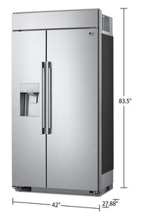LG STUDIO 25.6 Cu. Ft. Built-In Side-by-Side Refrigerator - SRSXB2622S | Réfrigérateur encastré LG STUDIO de 25,6 pi3 à compartiments juxtaposés - SRSXB2622S | SRSXB26S