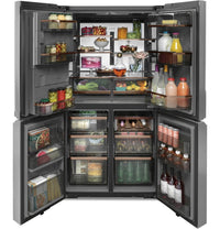 Café 27.4 Cu. Ft. Quad-Door Smart Refrigerator - CQE28DM5NS5 - Refrigerator in Platinum Glass 