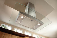 Broan Elite 36" Curved Glass Canopy Island Range Hood - EI5936SS | Hotte pour îlot Broan Elite de 36 po avec panneau en verre incurvé de style auvent - EI5936SS | EI5936SS