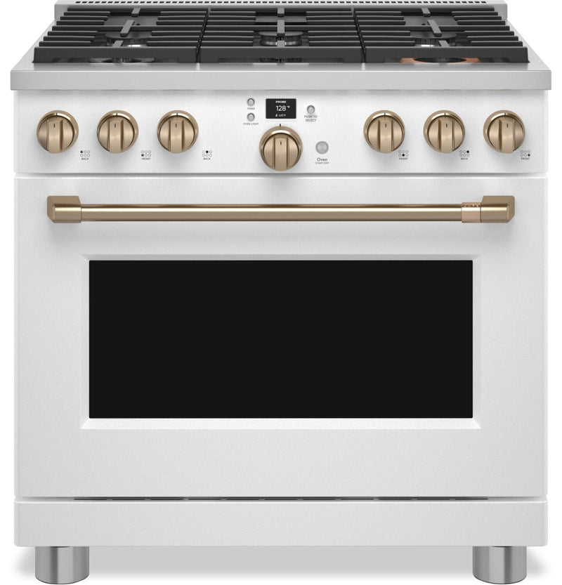 Café 5.75 Cu. Ft. Commercial-Style 6-Burner Dual Fuel Range - C2Y366P4TW2 | Cuisinière hybride Café de style commercial de 5,75 pi3 à 6 brûleurs - C2Y366P4TW2 | C2Y366TW