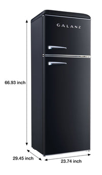 Galanz 12 Cu. Ft. Top-Freezer Retro Refrigerator - GLR12TBKEFR | Réfrigérateur rétro Galanz de 12 pi3 à congélateur supérieur - GLR12TBKEFR | GLR12TBK
