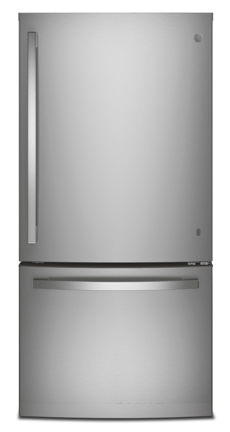 GE 24.8 Cu. Ft. Bottom-Freezer Refrigerator - GDE25EYKFS | Réfrigérateur GE de 24,8 pi³ à congélateur inférieur - GDE25EYKFS | GDE25EYS