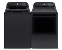GE 5.3 Cu. Ft. Top-Load Washer and 7.4 Cu. Ft. Electric Dryer with SaniFresh | Laveuse à chargement par le haut 5,3 pi³ et sécheuse électrique de 7,4 pi³ de GE avec cycle SaniFresh | GETL69DG