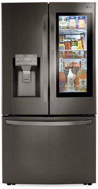 LG 30 Cu. Ft. 36" InstaView Door-in-Door® with Craft Ice Maker - LRFVS3006D - Refrigerator in Black Stainless Steel