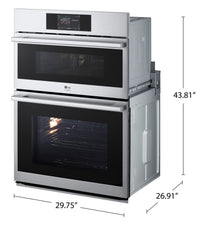 LG STUDIO 6.4 Cu. Ft. InstaView® Double Wall Oven - WCES6428F | Four mural double LG STUDIO de 6,4 pi3 avec hublot InstaViewMD - WCES6428F | WCES642F