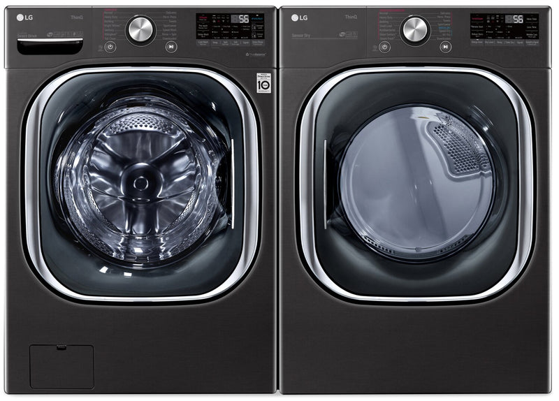 LG 5.8 Cu. Ft. Smart Front-Load Washer and 7.4 Cu. Ft. Electric Dryer | Laveuse intelligente à chargement frontal de 5,8 pi³ et sécheuse électrique de 7,4 pi³ de LG | LGFL4500
