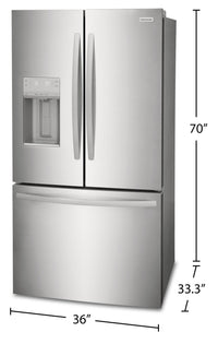 Frigidaire 27.8 Cu. Ft. French-Door Refrigerator - FRFS2823AS | Réfrigérateur Frigidaire de 27,8 pi³ à portes françaises - FRFS2823AS | FRFS282S