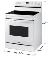 Samsung 6.3 Cu. Ft. Freestanding Electric Range with Air Fry - NE63A6511SW/AC | Cuisinière électrique amovible Samsung de 6,3 pi3 avec friture à air - NE63A6511SW/AC | NE63A65W