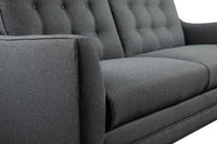 Novalee Linen-Look Fabric Sofa - Grey|Sofa Novalee en tissu d'apparence lin - gris|NOVAGYSF