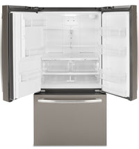 GE 25.5 Cu. Ft. French-Door Refrigerator with Exterior Ice and Water - GFE26JMMES - Refrigerator in Slate