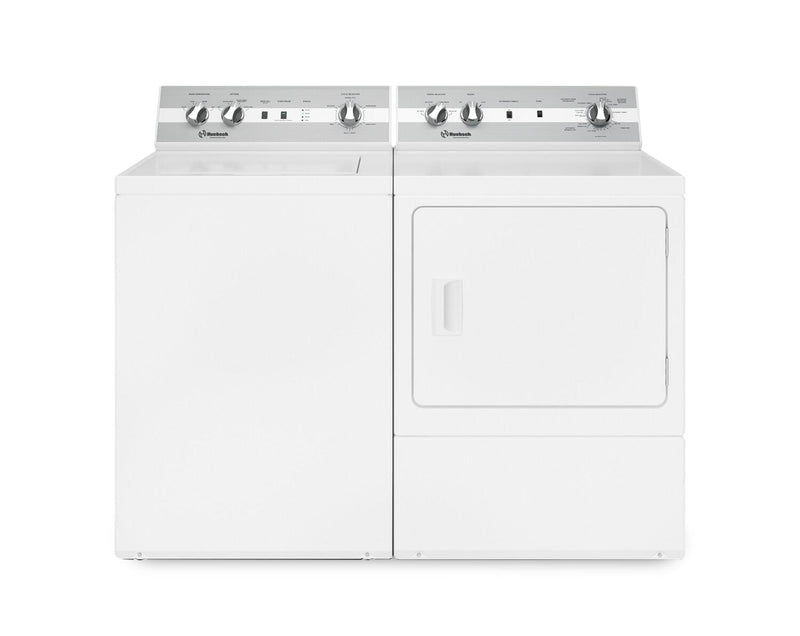 Huebsch 3.2 Cu. Ft. Top-Load Washer and 7 Cu. Ft. Electric Dryer - White | Laveuse à chargement par le haut de 3,2 pi3 et sécheuse électrique de 7 pi3 de Huebsch - blanches | HUTL5102