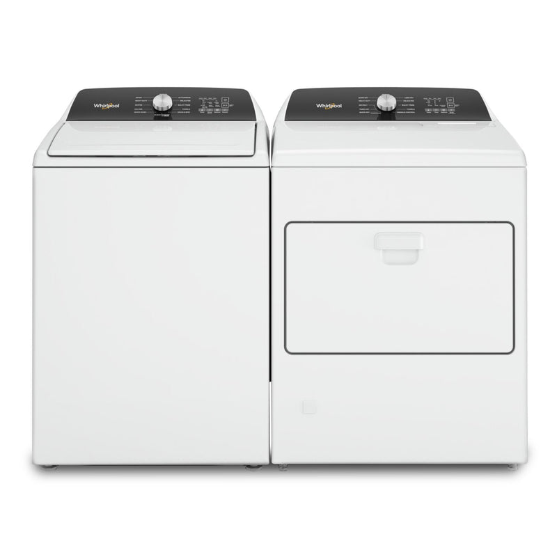Whirlpool 5.2 Cu. Ft. Top-Load Washer and 7 Cu. Ft. Electric Dryer - White | Laveuse à chargement par le haut de 5,2 pi³ et sécheuse électrique de 7 pi³ de Whirlpool - blanches | WHTL501L