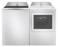 GE Profile 5.8 Cu. Ft. Top-Load Washer and 7.4 Cu. Ft. Electric Dryer - White  | Laveuse à chargement par le haut de 5,8 pi3 et sécheuse électrique de 7,4 pi3 de GE - blanches  | GETL600W