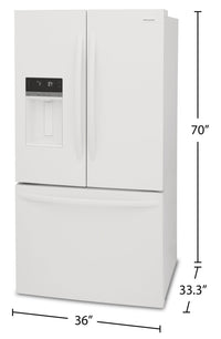 Frigidaire 27.8 Cu. Ft. French-Door Refrigerator - FRFS2823AW | Réfrigérateur Frigidaire de 27,8 pi³ à portes françaises - FRFS2823AW | FRFS282W