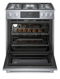 Bosch 800 Series 4.6 Cu. Ft. Dual Fuel Range with Warming Drawer - HDI8056C | Cuisinière hybride Bosch de série 800 de 4,6 pi3 avec tiroir-réchaud - HDI8056C | HDI8056C