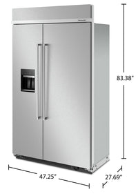 KitchenAid 29.4 Cu. Ft. Built-In Side-by-Side Refrigerator - KBSD708MPS | Réfrigérateur encastré KitchenAid de 29,4 pi³ à compartiments juxtaposés - KBSD708MPS | KBSD70PS