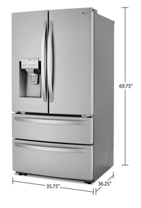 LG 28 Cu. Ft. Smart Double-Freezer Refrigerator with Craft Ice Maker - LRMXS2806S | Réfrigérateur intelligent LG de 28 pi³ à deux congélateurs et machine à glaçons - LRMXS2806S | LRMXS28S